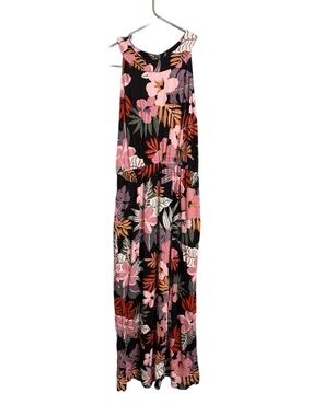 Bixby Nomad Girls Black Floral Maxi Skirt - Pink & Multicolor